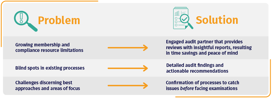 NuMark Credit Union Problem & Solution Graphic